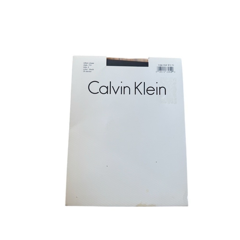 Calvin Klein Silken Sheer Pantyhose Womens M Black 20 Denier‎ Sheer size 2